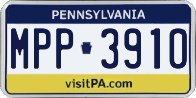 PA license plate MPP3910
