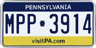 PA license plate MPP3914
