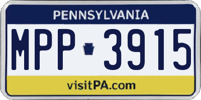 PA license plate MPP3915