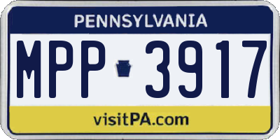PA license plate MPP3917