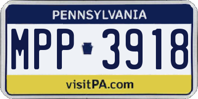PA license plate MPP3918