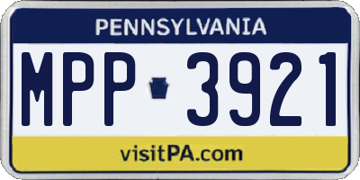 PA license plate MPP3921