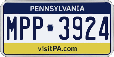 PA license plate MPP3924