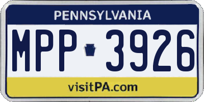 PA license plate MPP3926