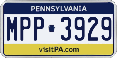 PA license plate MPP3929