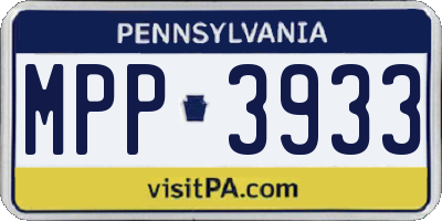 PA license plate MPP3933