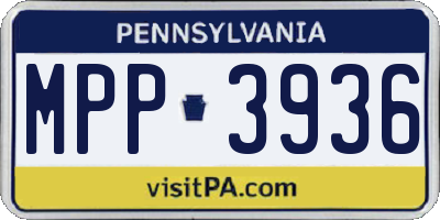 PA license plate MPP3936