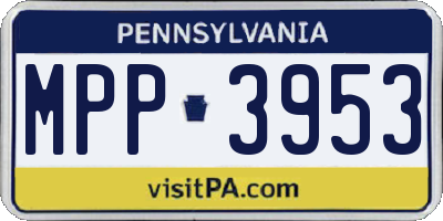 PA license plate MPP3953
