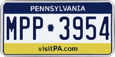 PA license plate MPP3954
