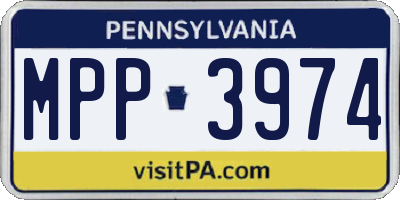 PA license plate MPP3974