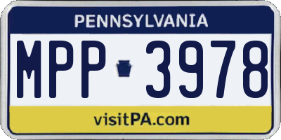 PA license plate MPP3978