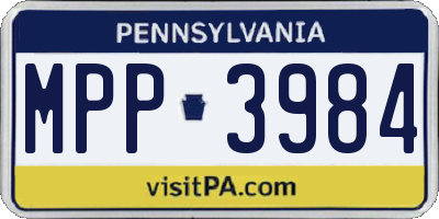 PA license plate MPP3984