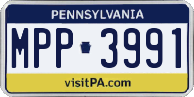 PA license plate MPP3991