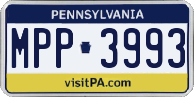 PA license plate MPP3993