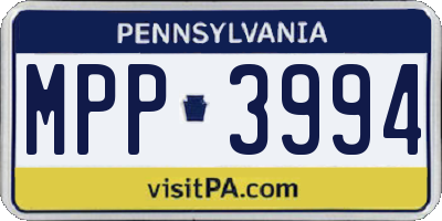 PA license plate MPP3994