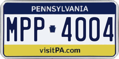 PA license plate MPP4004