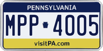 PA license plate MPP4005