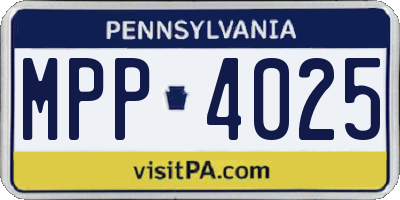 PA license plate MPP4025