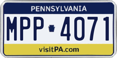 PA license plate MPP4071