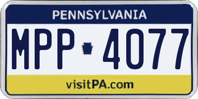 PA license plate MPP4077