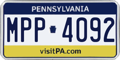 PA license plate MPP4092