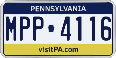 PA license plate MPP4116
