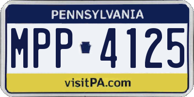 PA license plate MPP4125