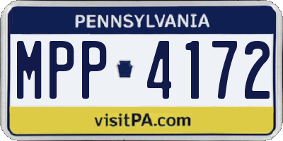 PA license plate MPP4172