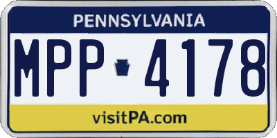 PA license plate MPP4178