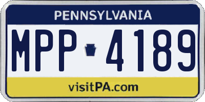 PA license plate MPP4189