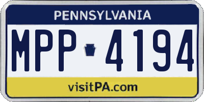 PA license plate MPP4194