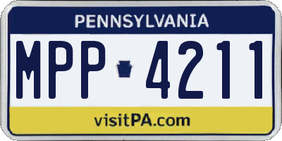 PA license plate MPP4211