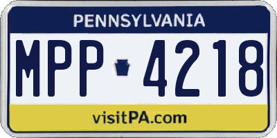 PA license plate MPP4218