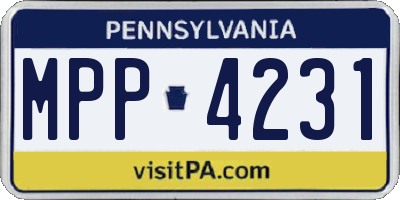 PA license plate MPP4231