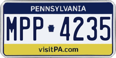 PA license plate MPP4235