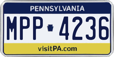 PA license plate MPP4236