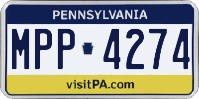 PA license plate MPP4274