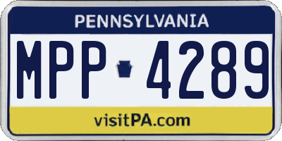 PA license plate MPP4289