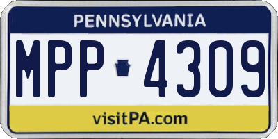 PA license plate MPP4309