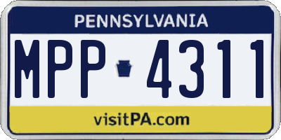 PA license plate MPP4311