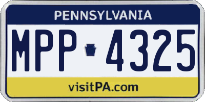 PA license plate MPP4325