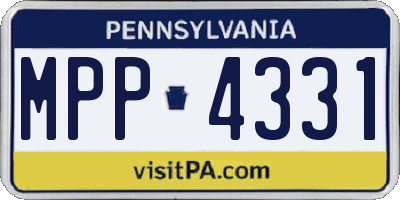PA license plate MPP4331