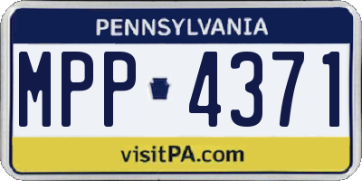 PA license plate MPP4371