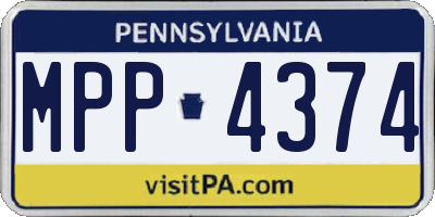 PA license plate MPP4374