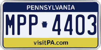 PA license plate MPP4403