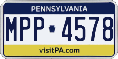 PA license plate MPP4578