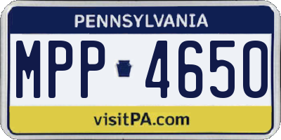 PA license plate MPP4650