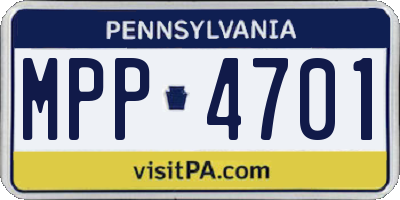 PA license plate MPP4701