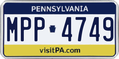 PA license plate MPP4749
