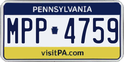 PA license plate MPP4759